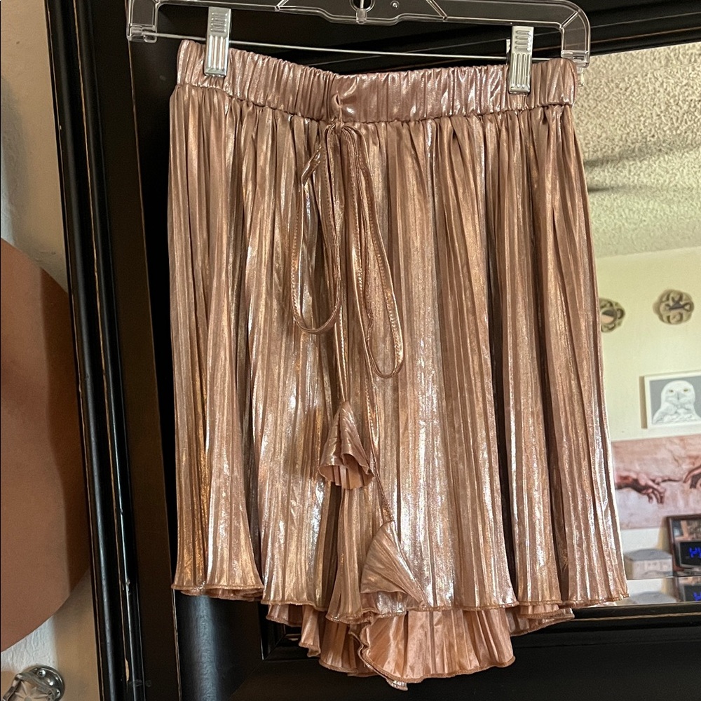 2/$20 Metallic Rose Gold Women's Shorts that look like a skirt